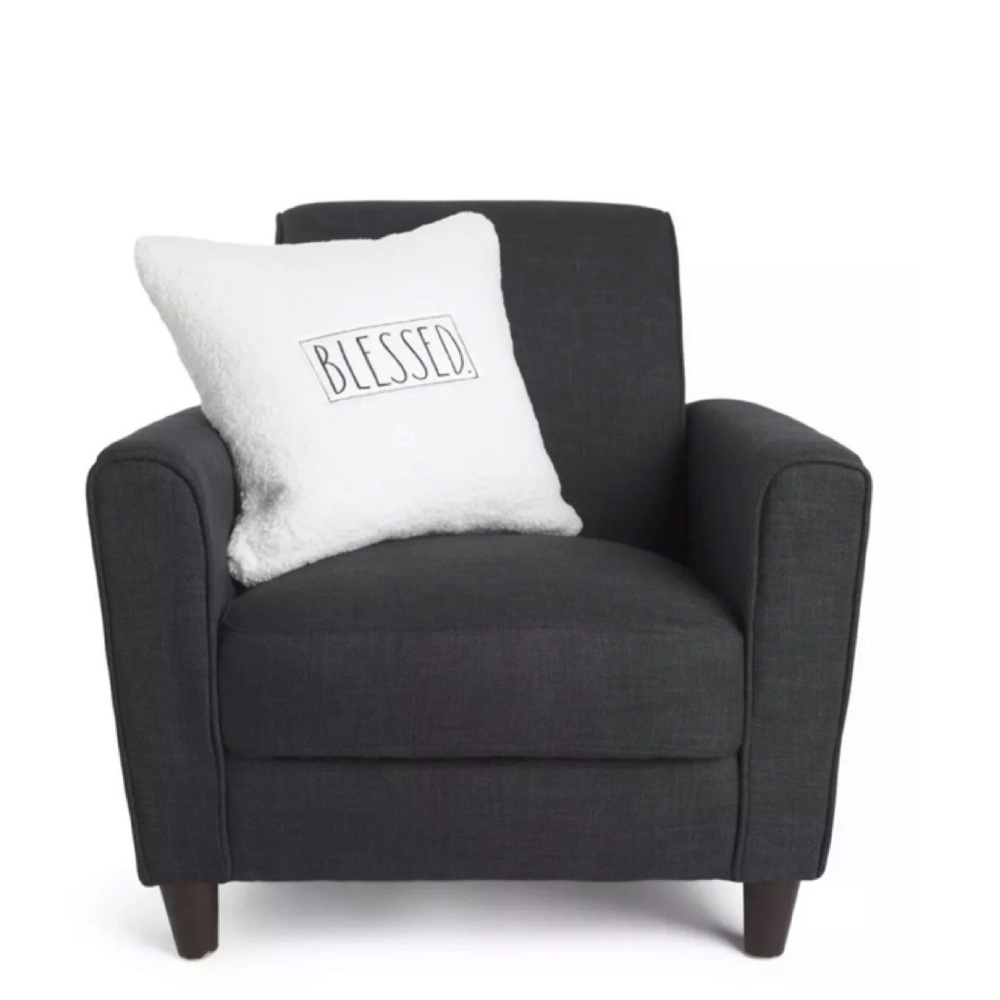 NEW Rae Dunn White Sherpa Throw Pillow Blessed